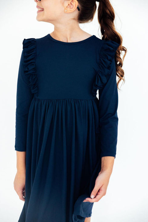 navy-l-s-ruffle-twirl-dress Mila & Rose - Sophia's Style-2